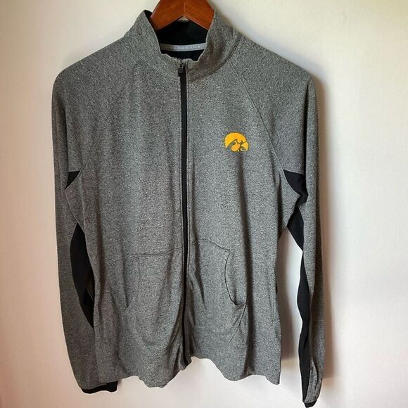 Iowa Hawkeyes Women’s Under Armour Fitted,  Full Zip. Heather Grey. L - Picture 10 of 10